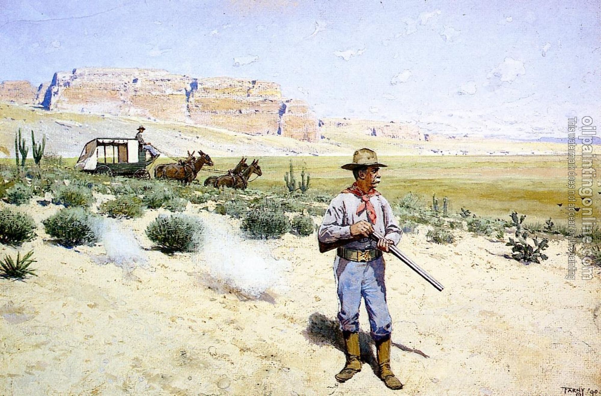 Farney, Henry - Defending the Stagecoach